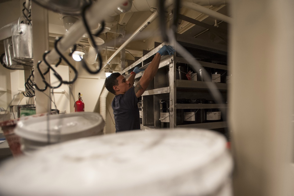 USS America paint locker operations