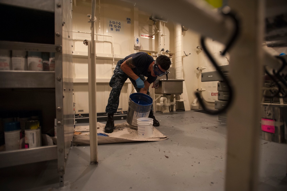 USS America paint locker operations