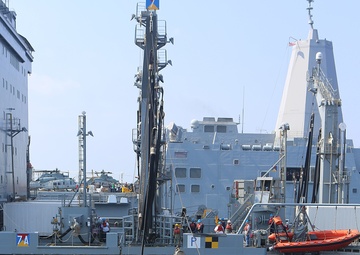 USS Comstock receives underway replenishment