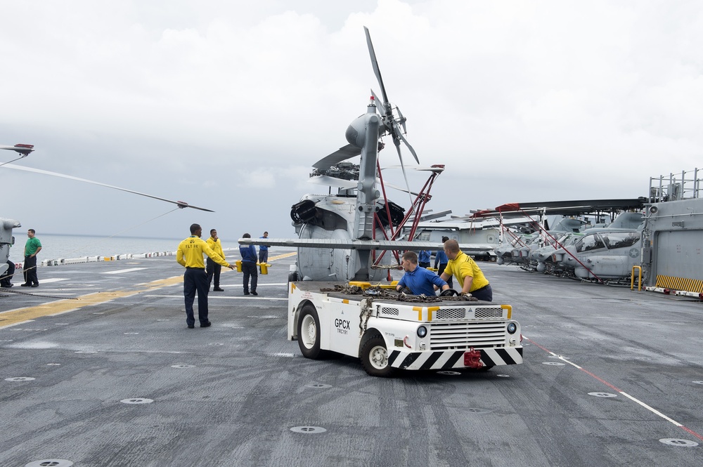 USS Iwo Jima flight deck operations