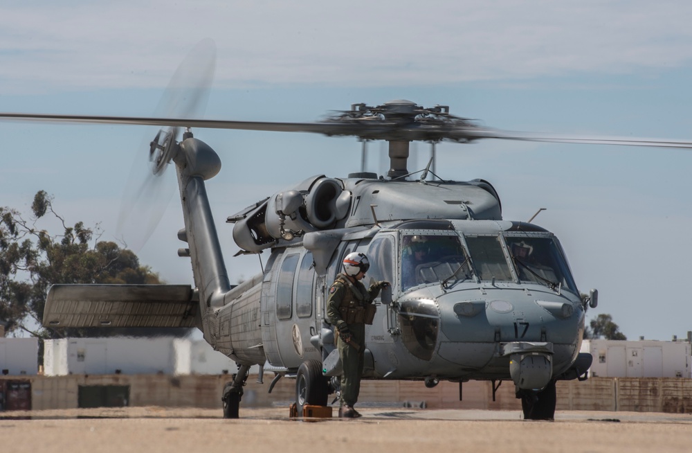 Maintenance on MH-60S at HSC-3
