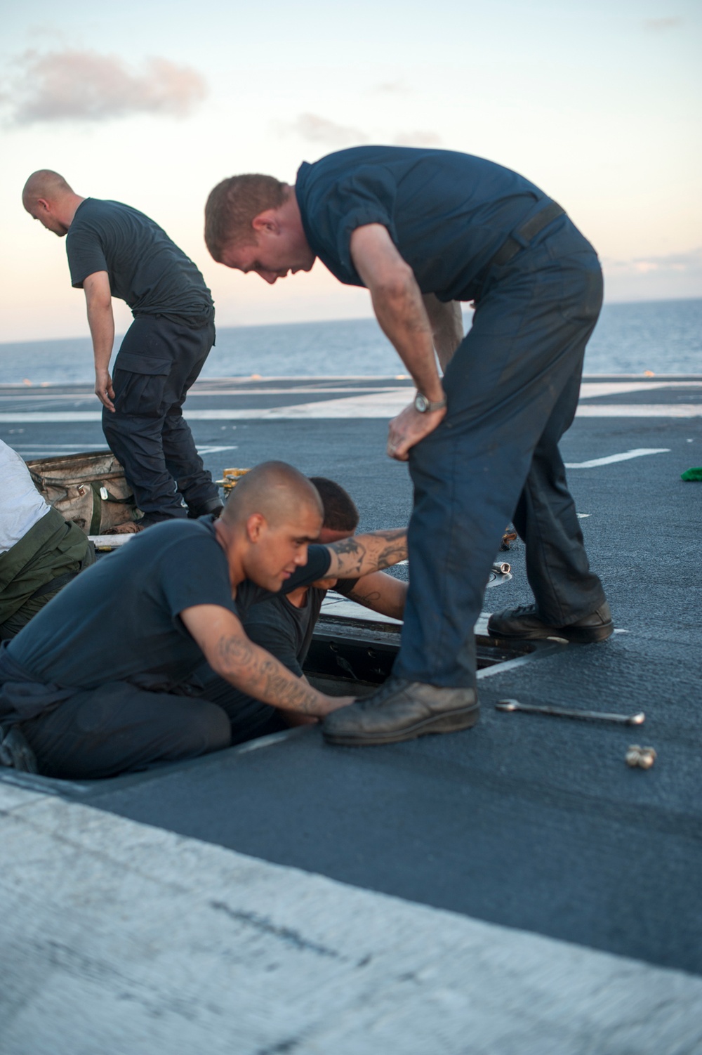 USS Carl Vinson sailors conduct maintenance