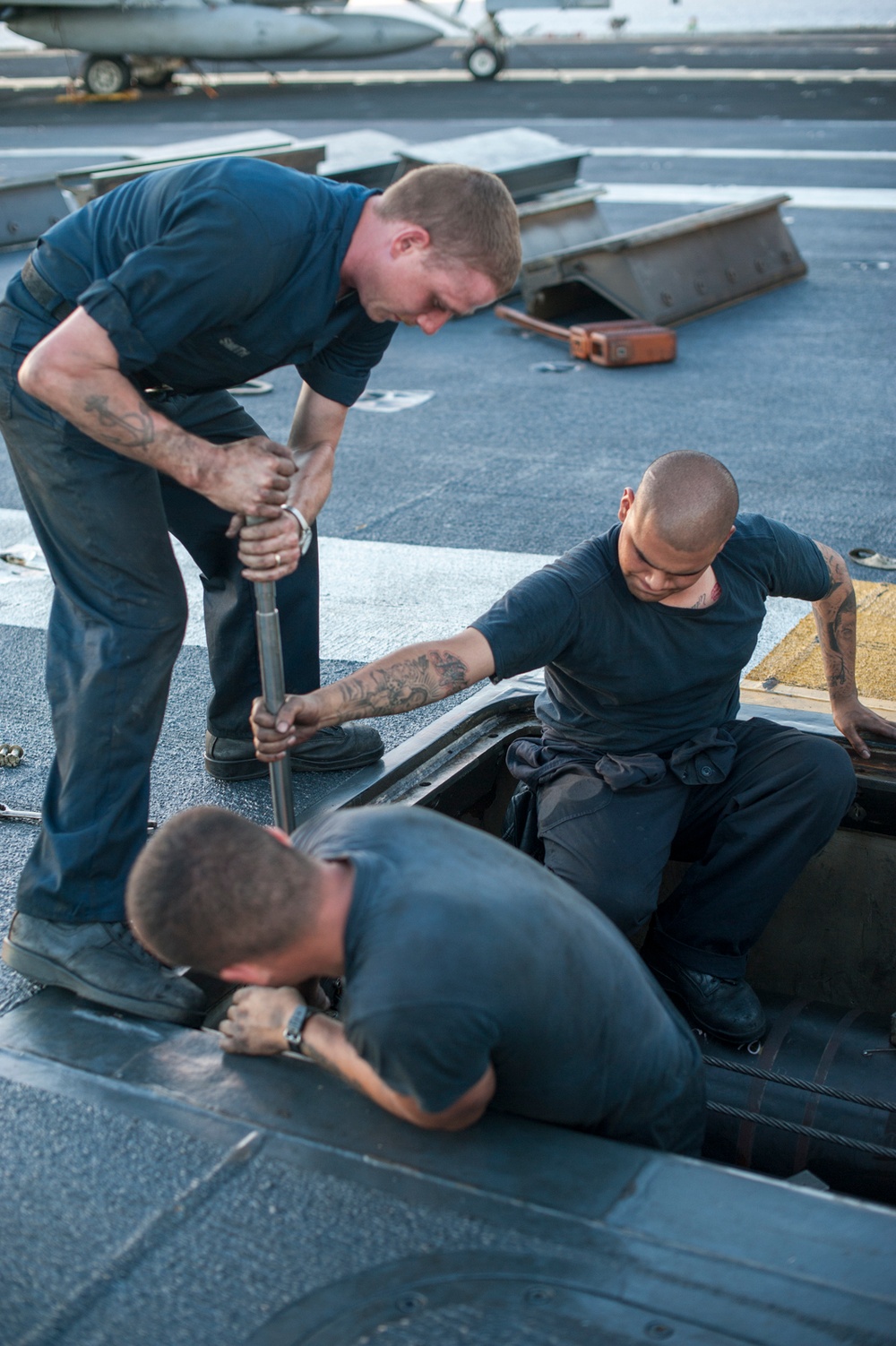 USS Carl Vinson sailors conduct maintenance