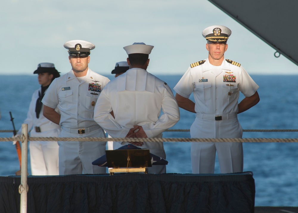 Burial at sea ceremony aboard USS Carl VInson