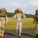 Paratroopers returning their parachutes