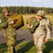 Paratroopers returning their parachutes