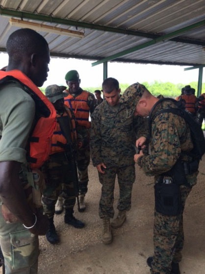 SP-MAGTF Africa 14 Marines, Coastguardsmen, Senegalese Companie de Fusilier Marine Commandos train-the-trainer