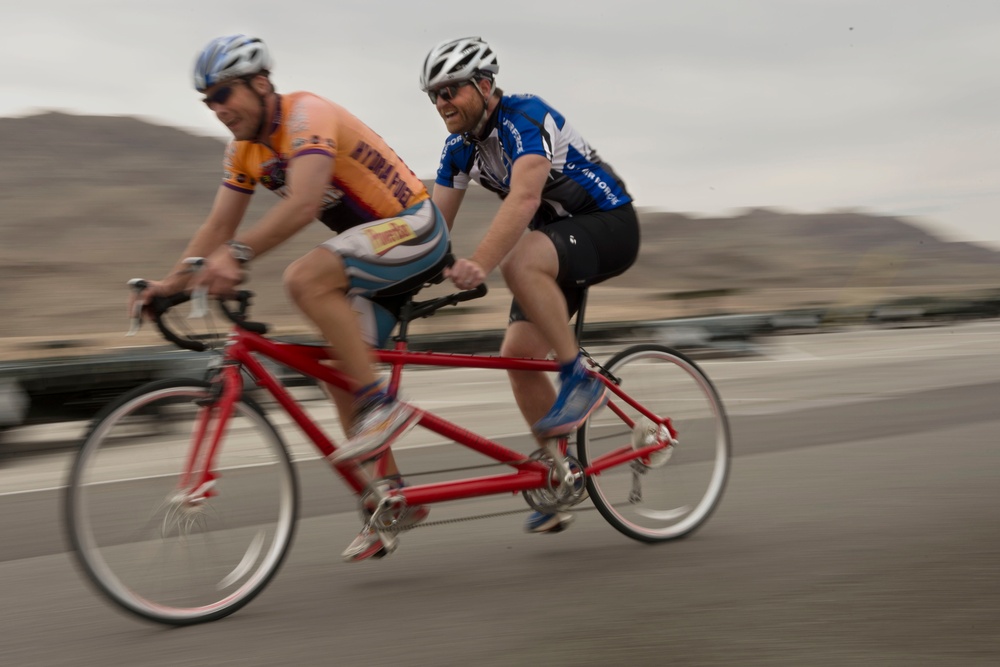 Warrior athletes gear up during cycling competition