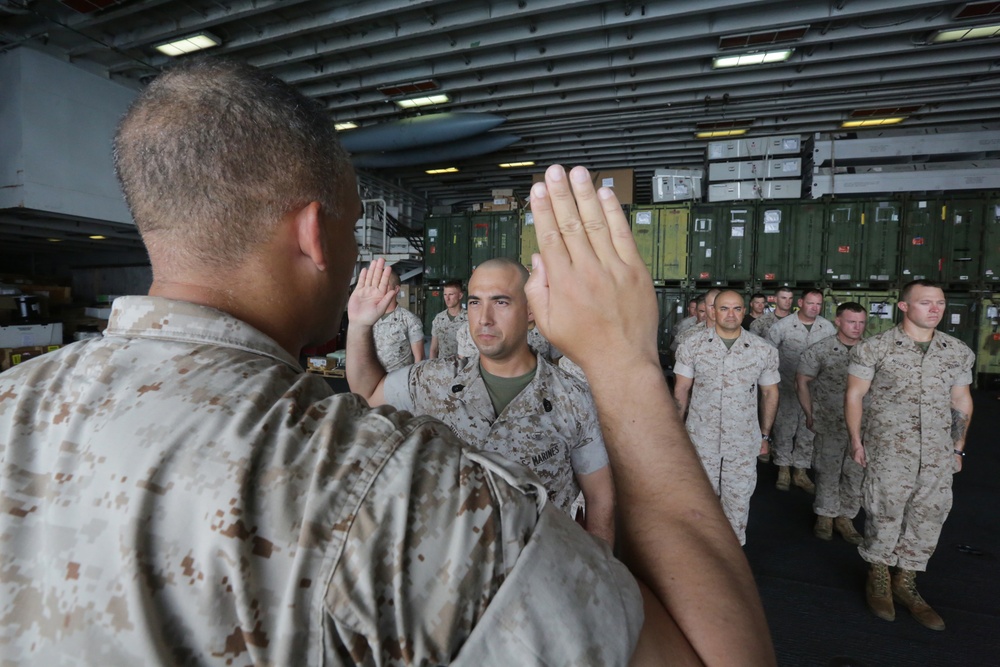 BLT 1/6 Marine promoted aboard Bataan