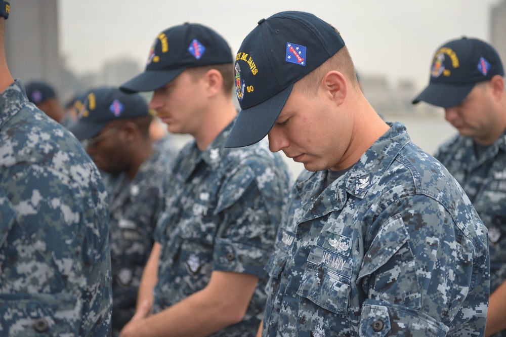 USS Rodney M. Davis holds ceremony in remembrance of Sgt. Rodney M. Davis