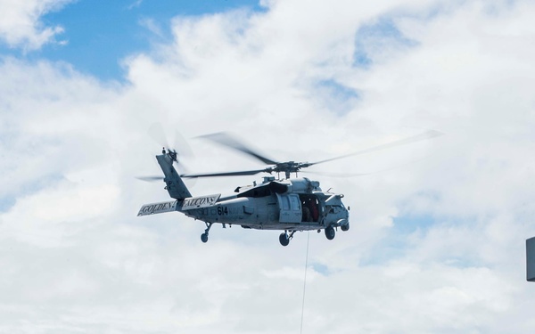 Helicopter rope suspension technique exercise