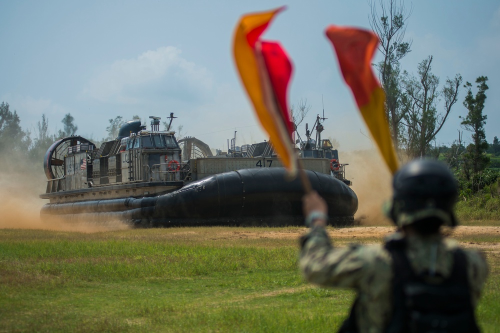 LCAC 47 lands at Blue Beach