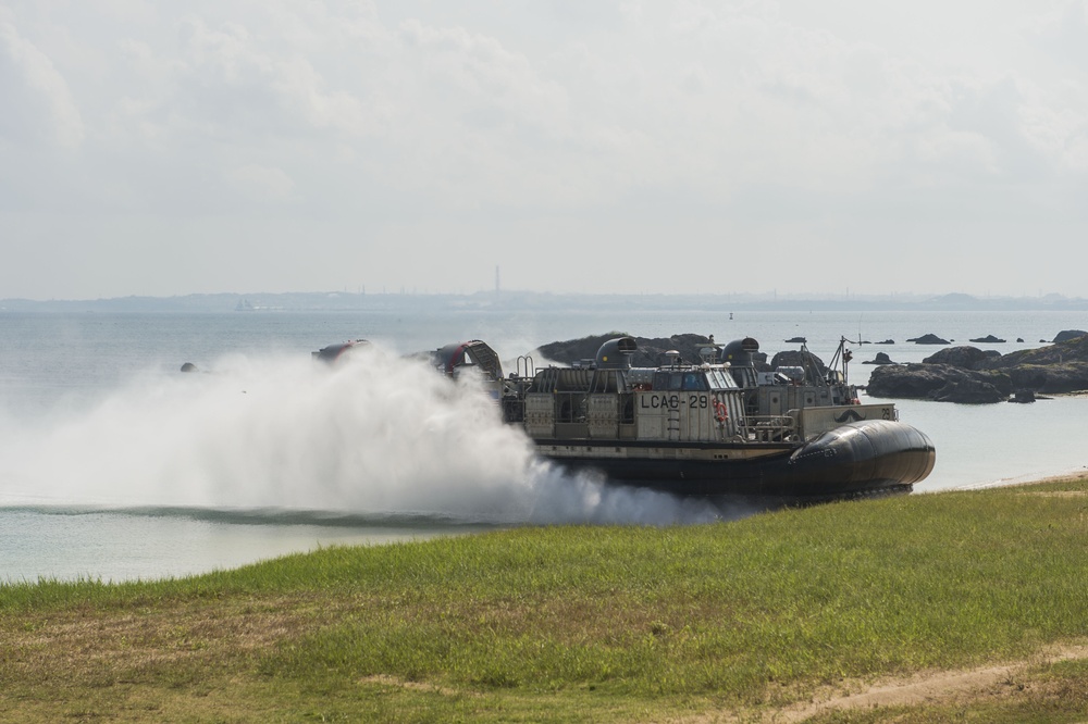 LCAC 47 lands at Blue Beach