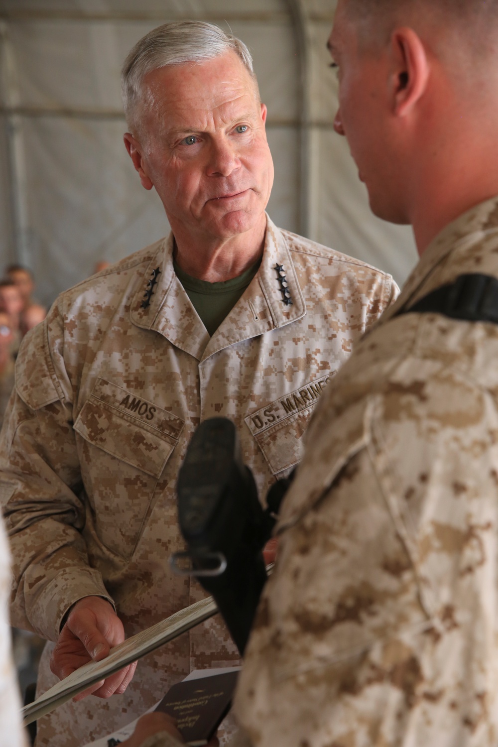 U.S. Marine Commandant Visits Troops in Helmand