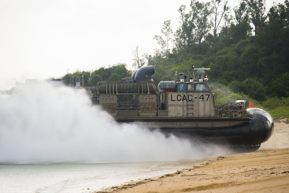 LCAC 47 lands at Blue Beach