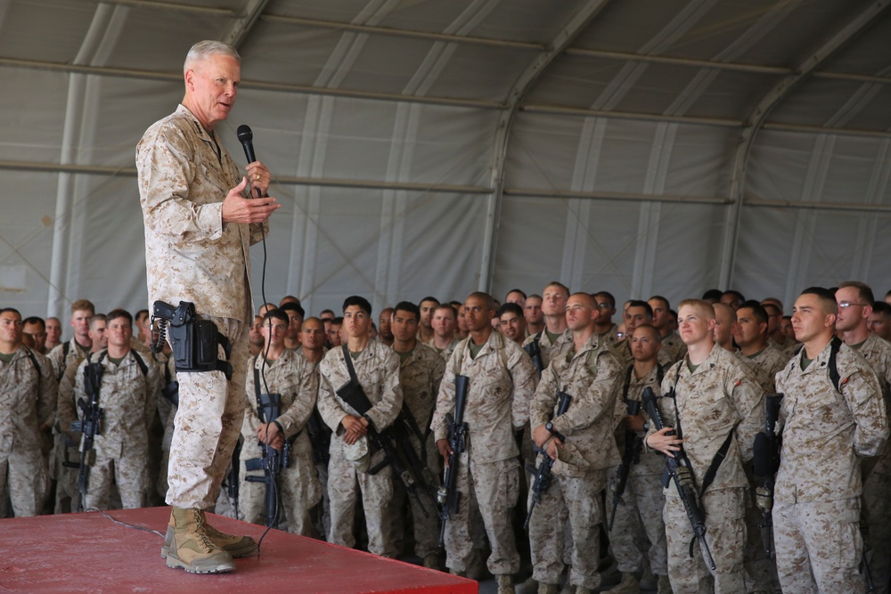 U.S. Marine Commandant Visits Troops in Helmand