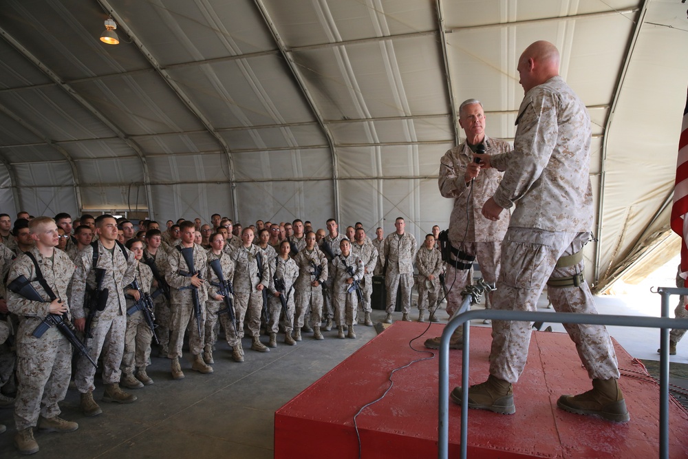 U.S. Marine Commandant Visits Troops in Helmand