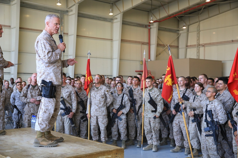 U.S. Marine Commandant Visits Troops in Helmand