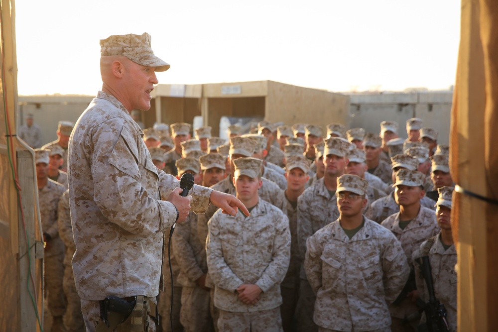 U.S. Marine Commandant Visits Troops in Helmand