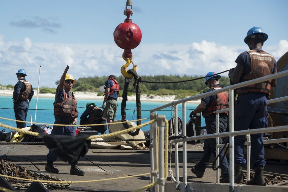US Coast Guardsmen provide safer waters at Midway Atoll