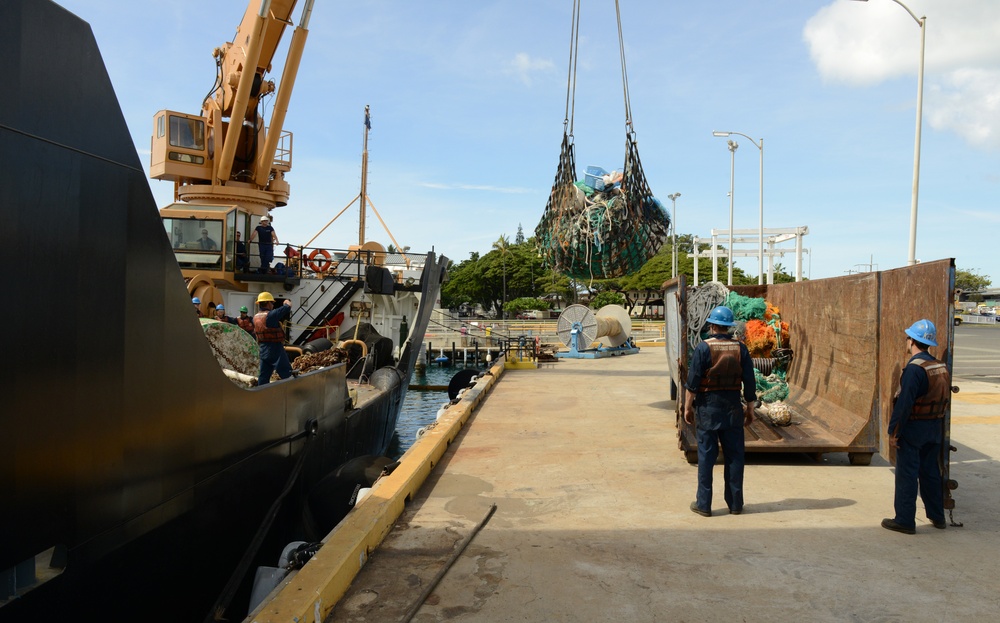 Coast Guard Cutter Kukui offloads 10,000 pounds of marine debris