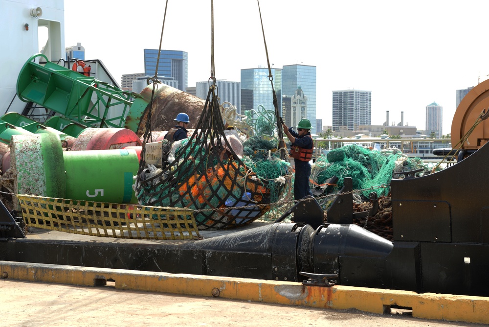 Coast Guard Cutter Kukui offloads 10,000 pounds of marine debris
