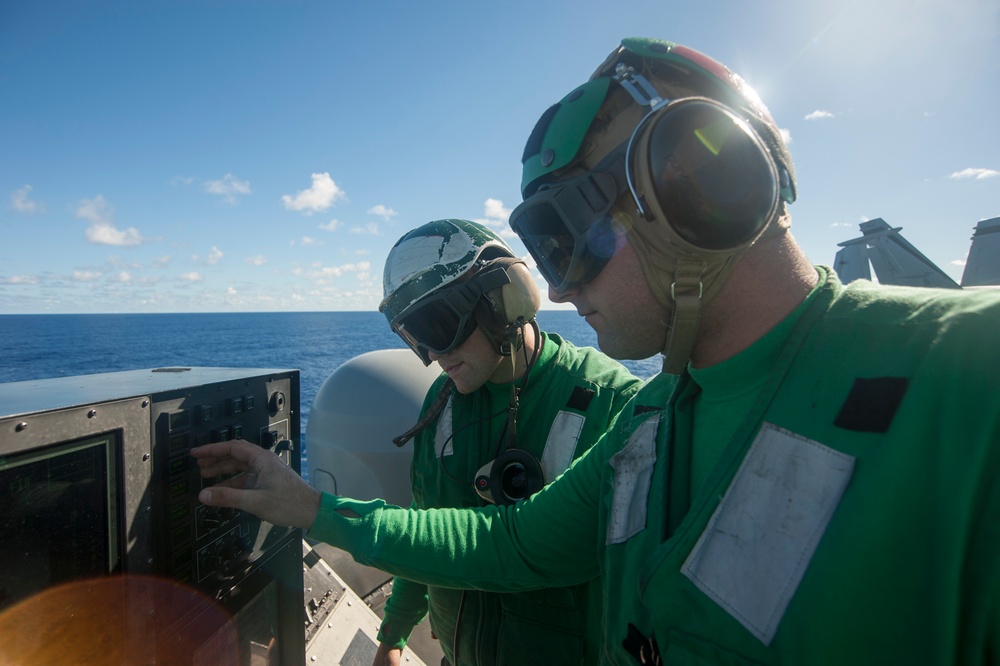USS Carl Vinson sailors conduct pre-operational inspection