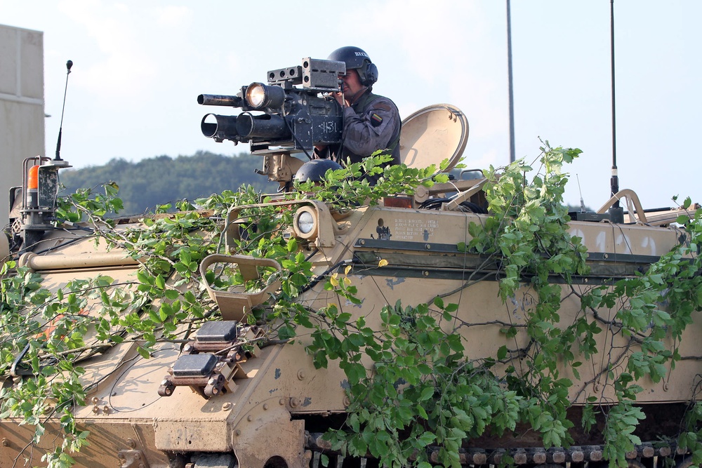 Lithuanian OPFOR attacks Camp West at Exercise Saber Junction 14
