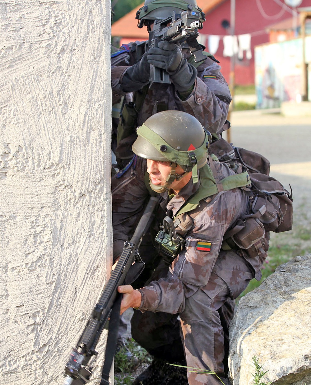 Lithuanian OPFOR attacks Camp West at Exercise Saber Junction 14
