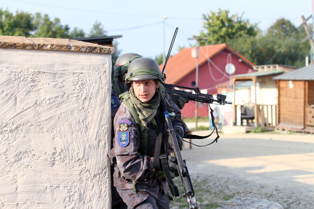 Lithuanian OPFOR attacks Camp West at Exercise Saber Junction 14