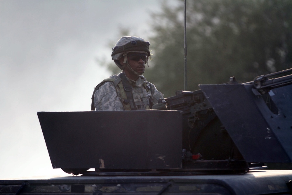 Lithuanian OPFOR attacks Camp West at Exercise Saber Junction 14