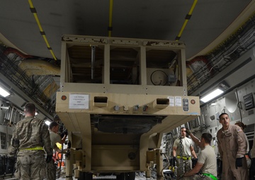 US Airmen conduct night loading in Afghanistan