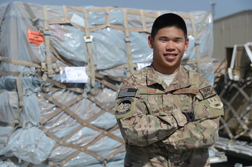 Aerial port Airman stands out