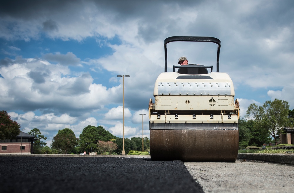 Civil engineer squadrons team up, repave road