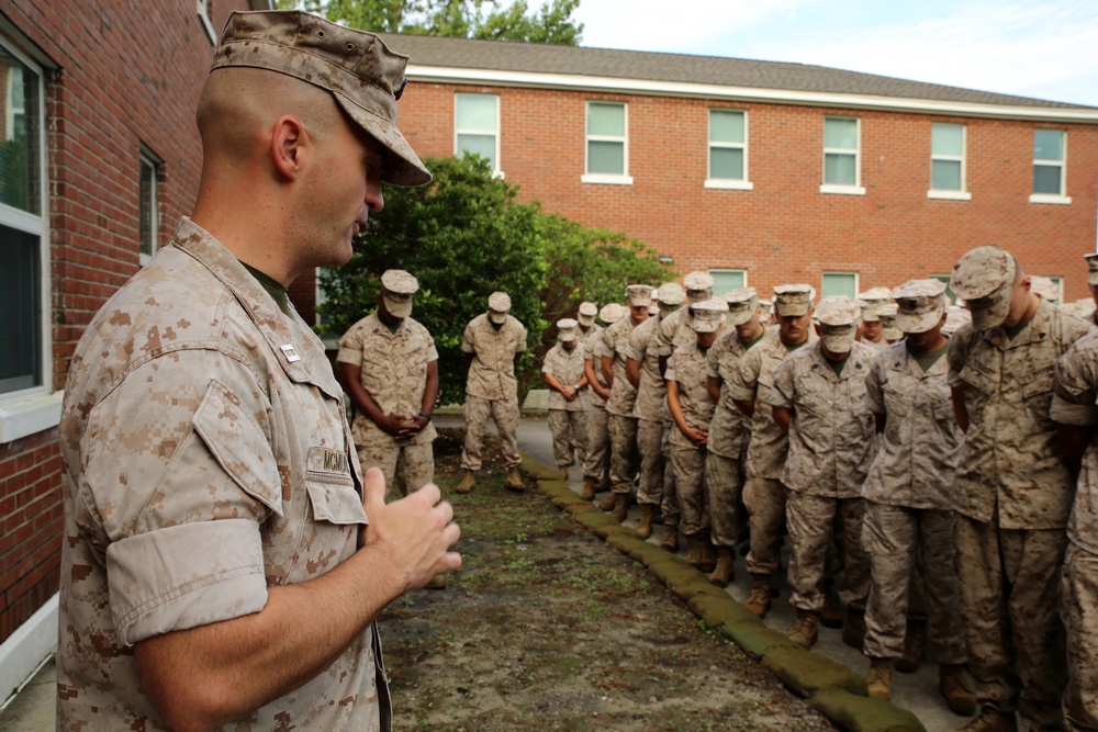 Moment of silence: Ground Combat Element Integrated Task Force Marines, sailors honor 9/11 victims