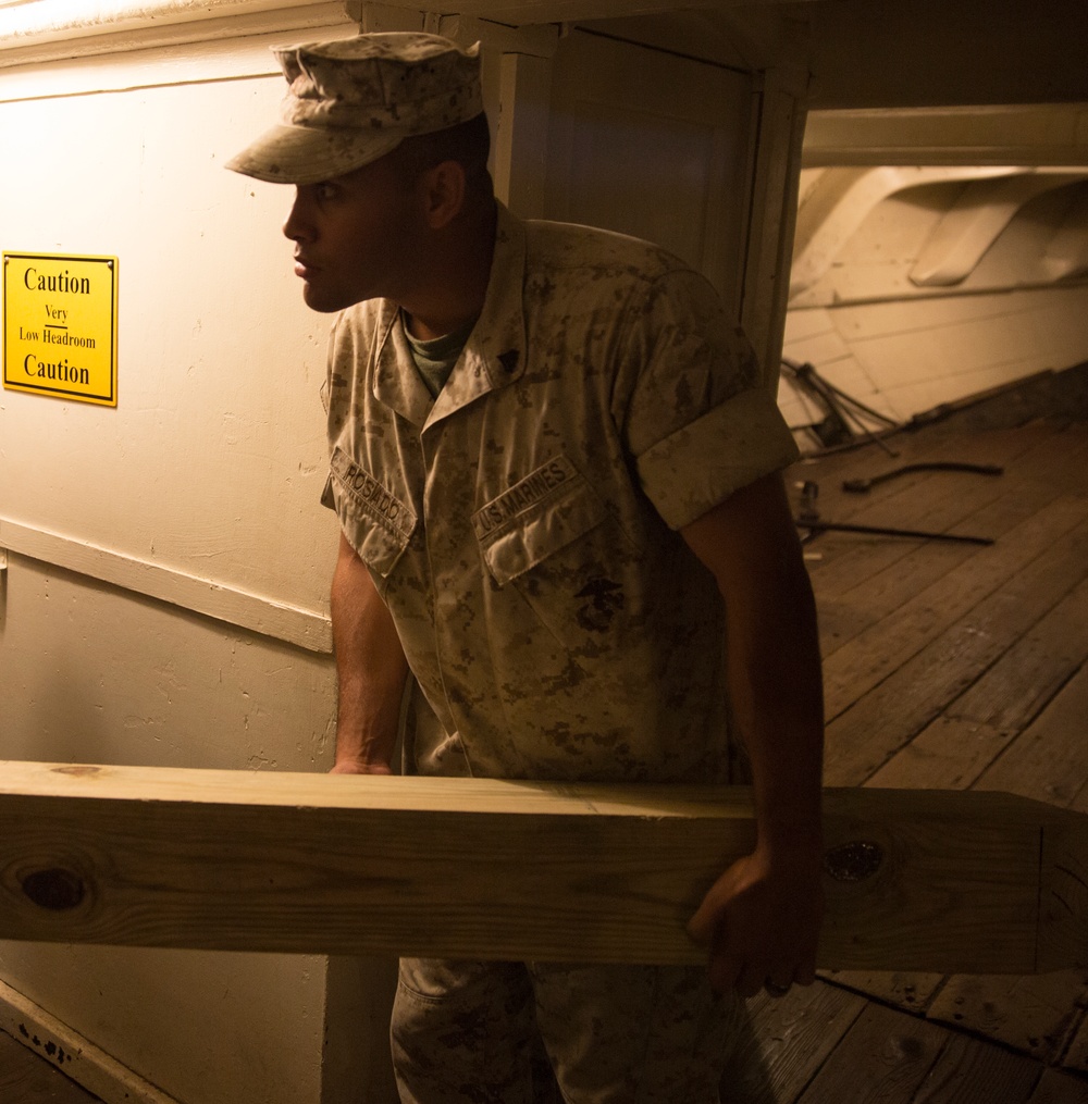 Marines assist in restoration of USS Constellation