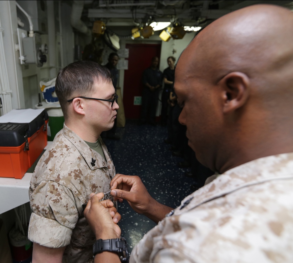 BLT 1/6 Corpsman meritoriously promoted aboard Bataan