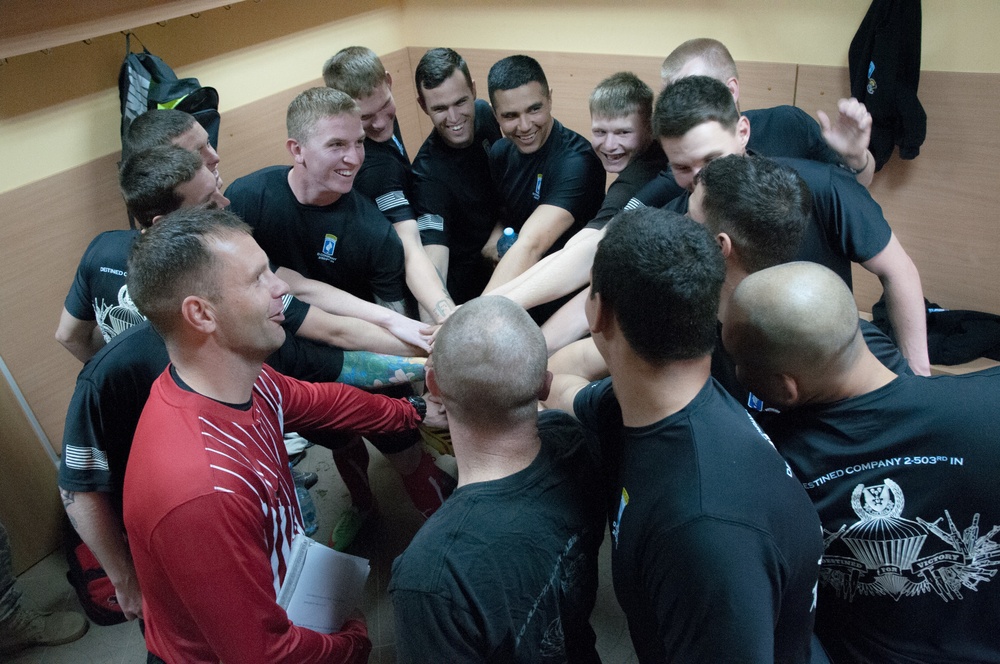 US paratroopers and Polish hosts remember 9/11 with a soccer match