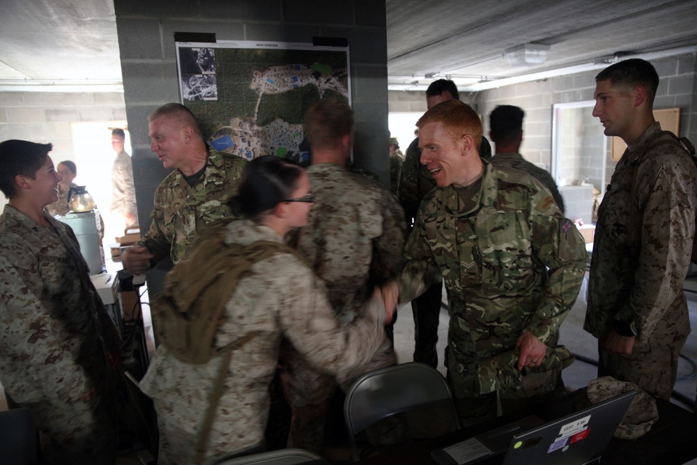 Marines and British soldiers share analytic techniques to begin Exercise Phoenix Odyssey