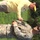 A civilian interviewer in a yellow shirt and U.S. Army-branded cap holds a microphone toward a U.S. Army soldier in ACU (Army Combat Uniform) with a combat helmet and body armor. The soldier's name tape reads 'ROBERTS' and a unit patch is visible on the left sleeve. The interview appears to be taking place outdoors in a grassy field with trees in the background.