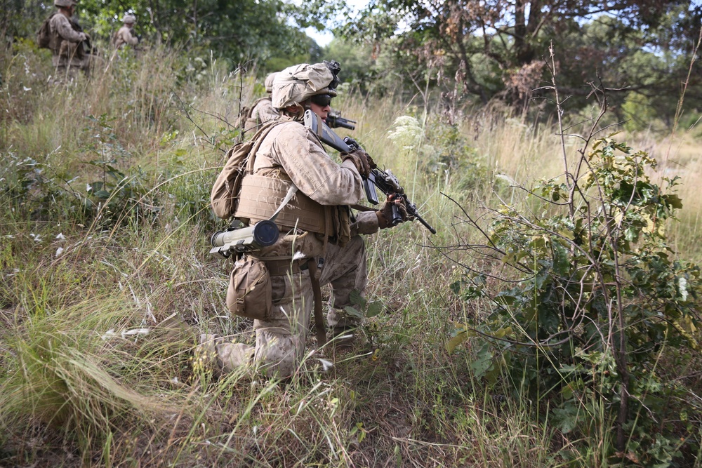 Marines assault Range P28 aboard Fort A.P. Hill