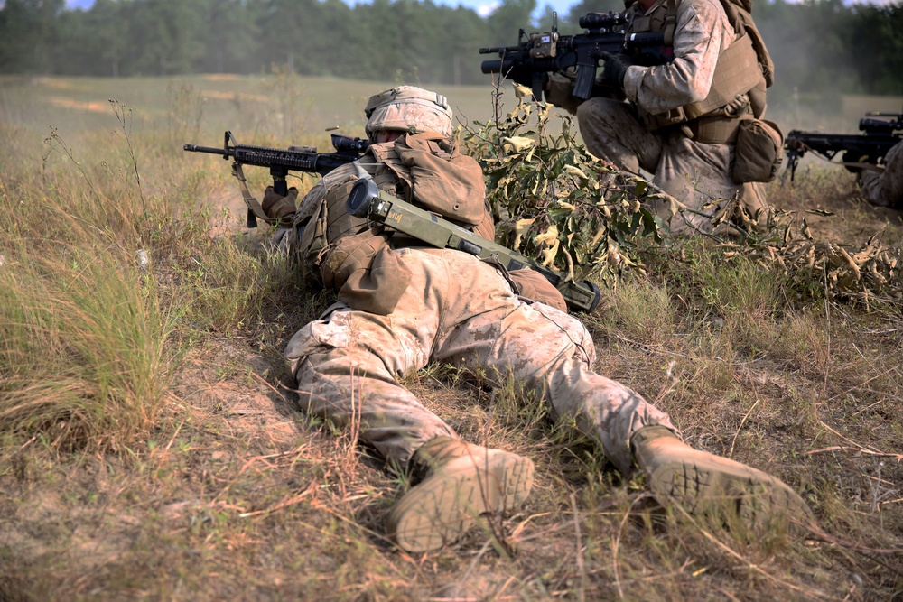 Marines assault Range P28 aboard Fort A.P. Hill