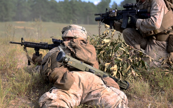 Marines assault Range P28 aboard Fort A.P. Hill