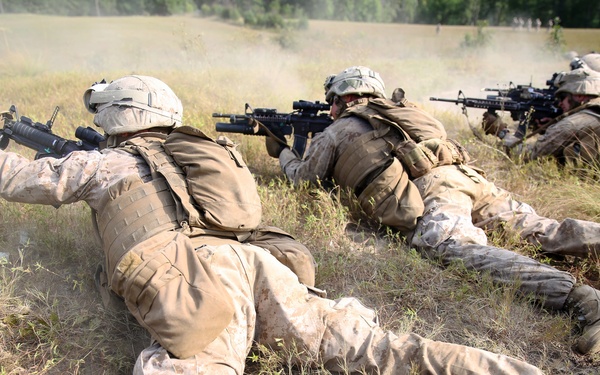 Marines assault Range P28 aboard Fort A.P. Hill