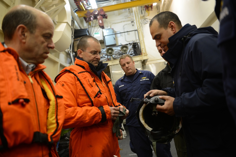 Vice Adm. Chuck Michel visits CGC Stratton in the Arctic