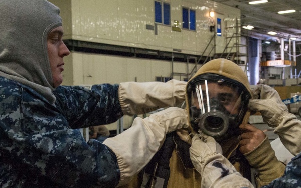 USS John C. Stennis Sailors drill