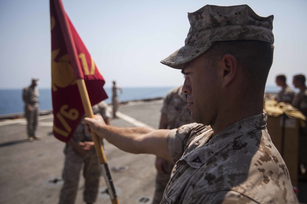 MEU Marines practice drill during Gunston Hall corporals course