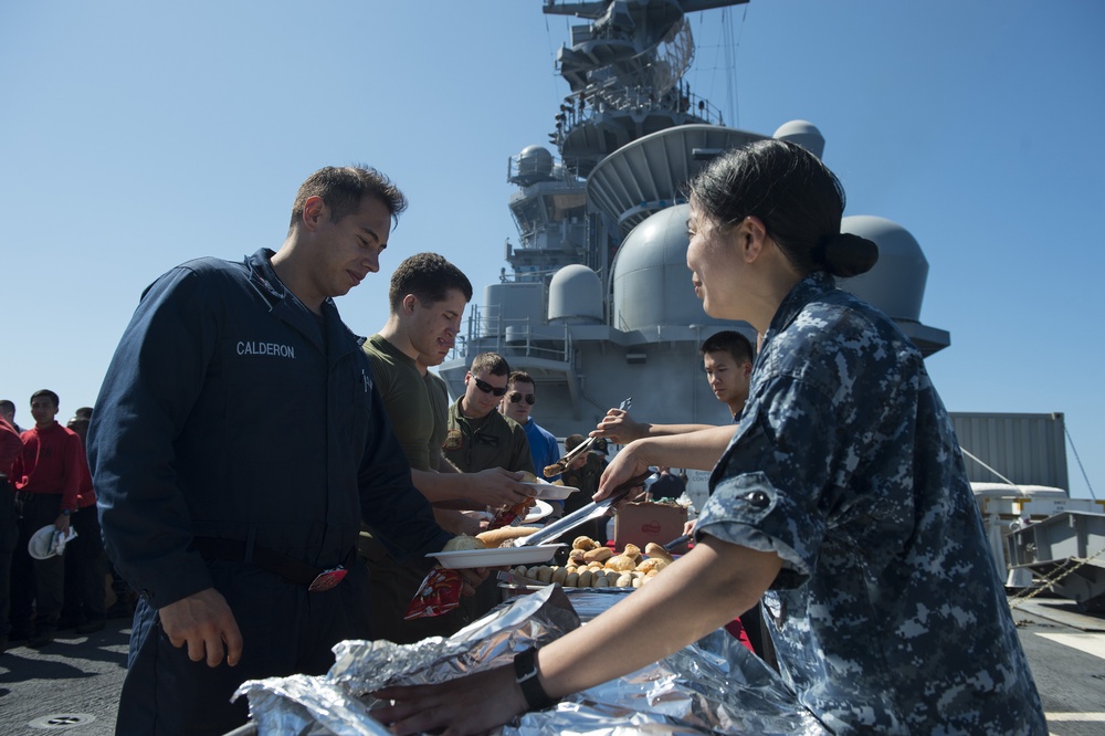 USS America steel beach picnic