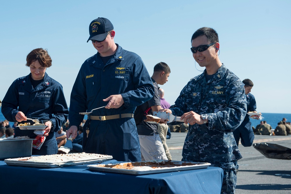 USS America steel beach picnic