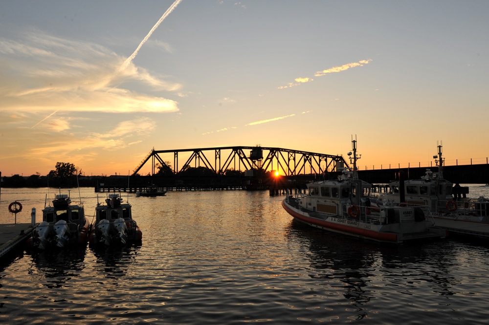 Coast Guard Station Curtis Bay Small Boats at sunset